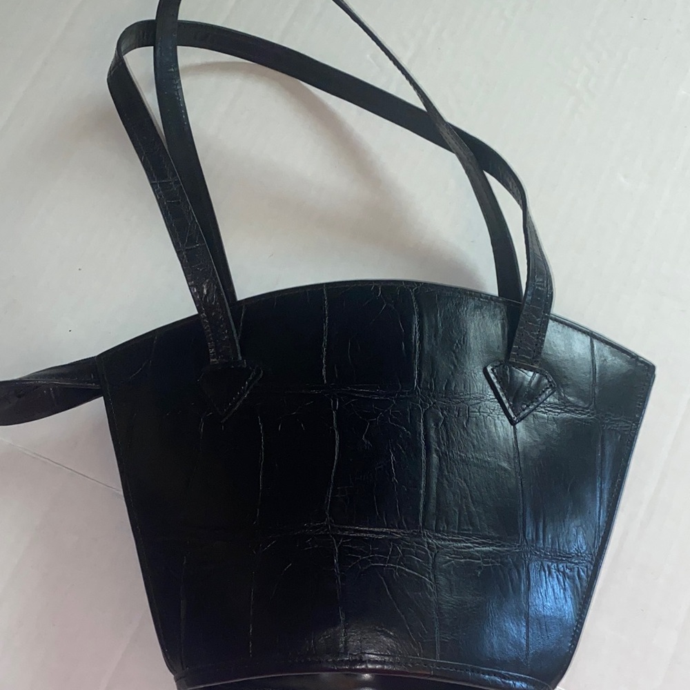 Never carried Vintage  Black Leather Shoulder Bag